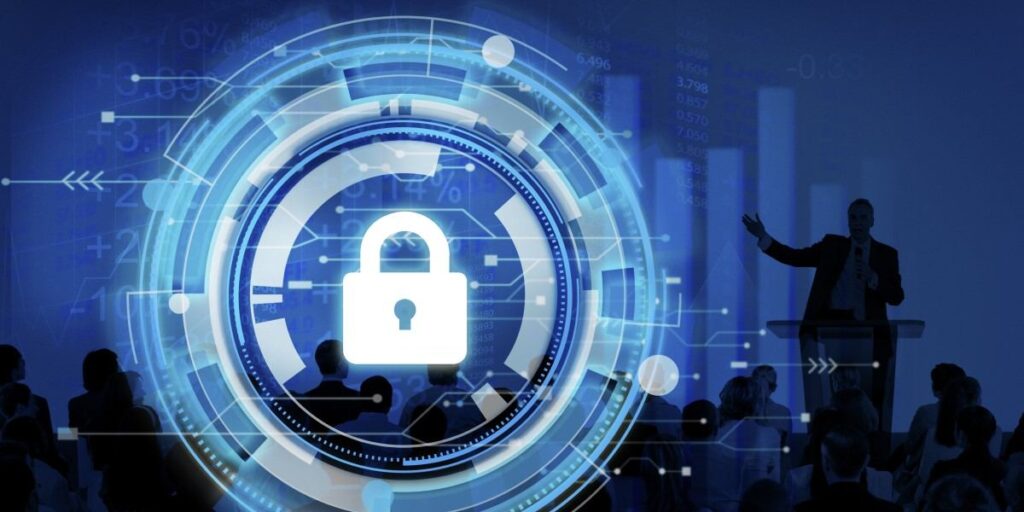 Imagem tech com um cadeado azul